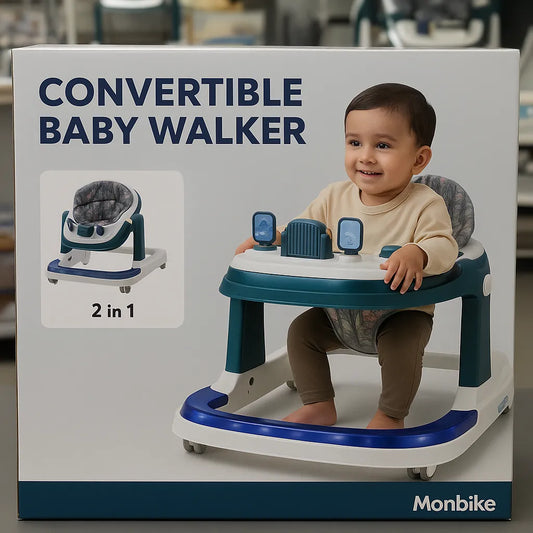Baby Walker with LED Lights & Foldable Design  For 6–18 Months (74 × 60.5 × 57.5 cm)