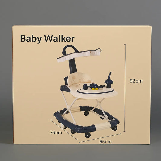Baby Walker with Canopy & Play Tray  For 6–18 Months (76 × 65 × 92 cm)