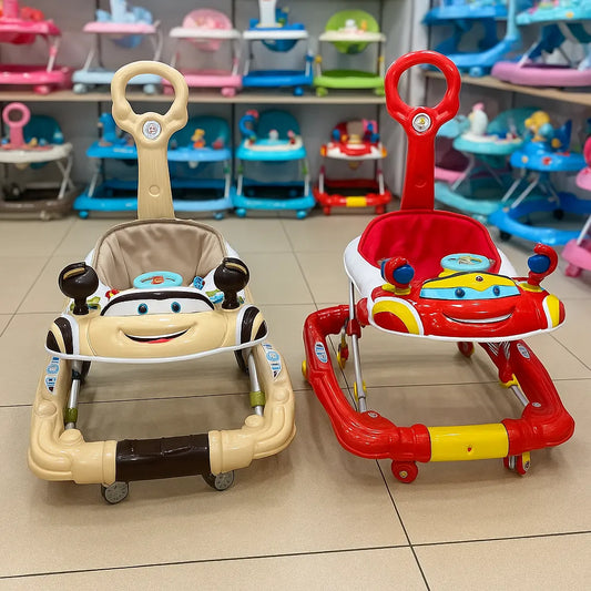 Car Design Baby Walker with Push Handle  For 6–18 Months