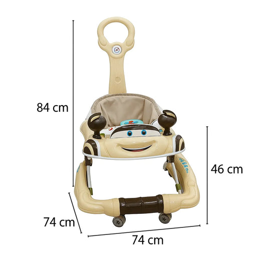 Car Design Baby Walker with Push Handle  For 6–18 Months