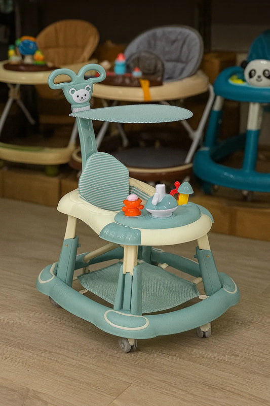 Baby Walker with Canopy & Toy Tray – For 6–18 Months (82 × 69 × 54 cm)