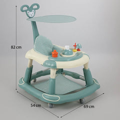 Baby Walker with Canopy & Toy Tray – For 6–18 Months (82 × 69 × 54 cm)