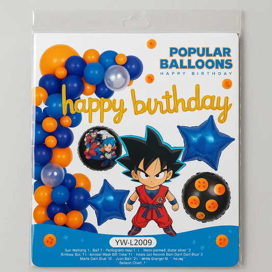 Dragon Warrior Birthday Decoration Set – Blue & Orange Balloon Theme Party Kit