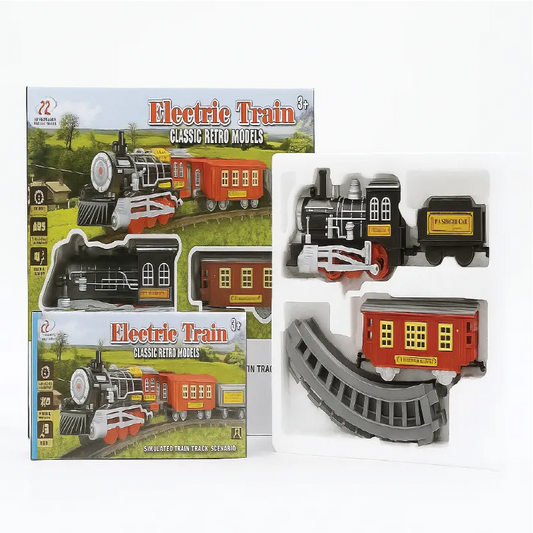 Electric Train Classic Retro Model – Battery Operated Track Set for Kids (3+ Years)