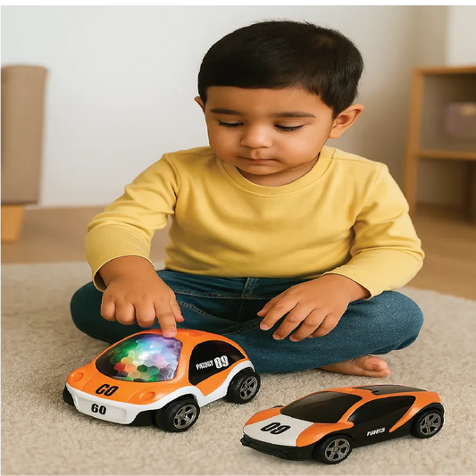 Electric Light & Music Car – Bi-Directional Future Car Toy with Disco Lights & Songs (3+ Years)
