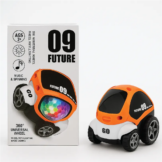 Electric Light & Music Car – Bi-Directional Future Car Toy with Disco Lights & Songs (3+ Years)