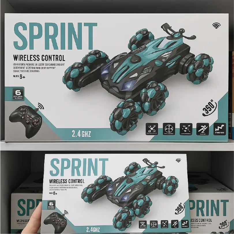 SPRINT RC Stunt Car – 2.4GHz Wireless Remote Control Car with 360° Rotation & Drift (6+ Years)