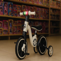 Premium Balance Tricycle for Kids with Training Wheels – Brown & Black