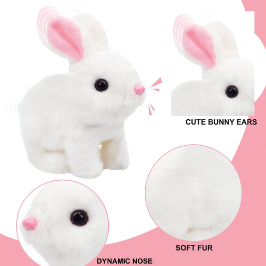 White Bunny Plush Toy – Soft and Fluffy Stuffed Animal for Kids
