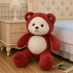 Large Red & White Teddy Bear (80–100 cm) – Soft Plush Gift for Kids & Loved Ones