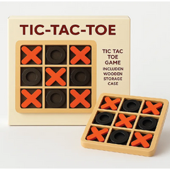 Wooden Tic Tac Toe Game – Classic XO Puzzle Board for Kids & Family