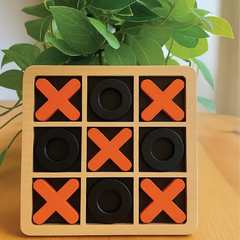 Wooden Tic Tac Toe Game – Classic XO Puzzle Board for Kids & Family