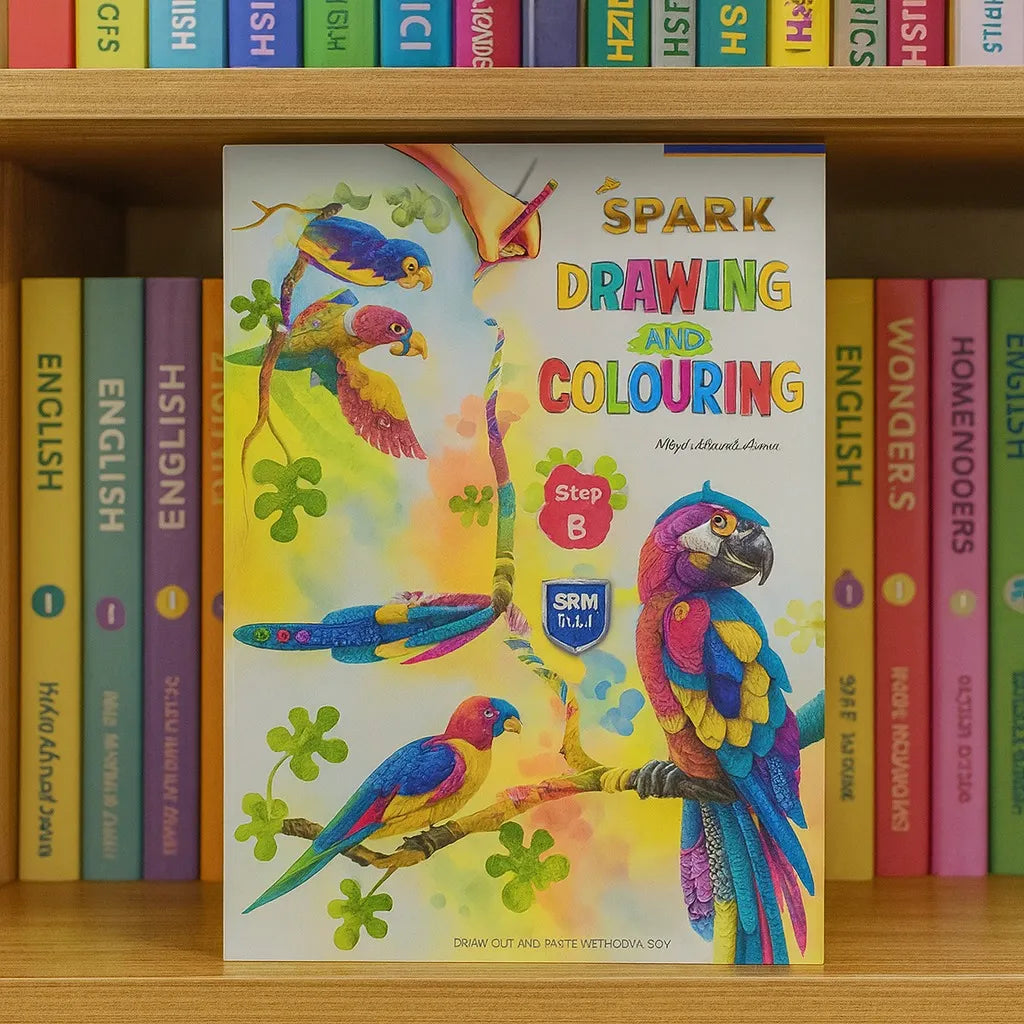 Spark Drawing and Colouring Book – Step B (For Kids 3+ Years)