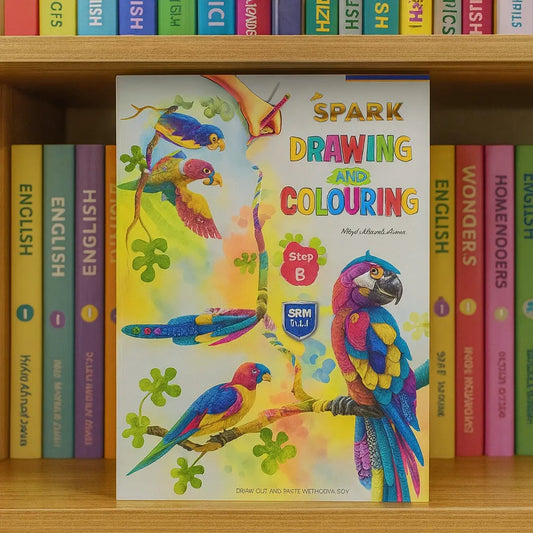 Spark Drawing and Colouring Book – Step B (For Kids 3+ Years)