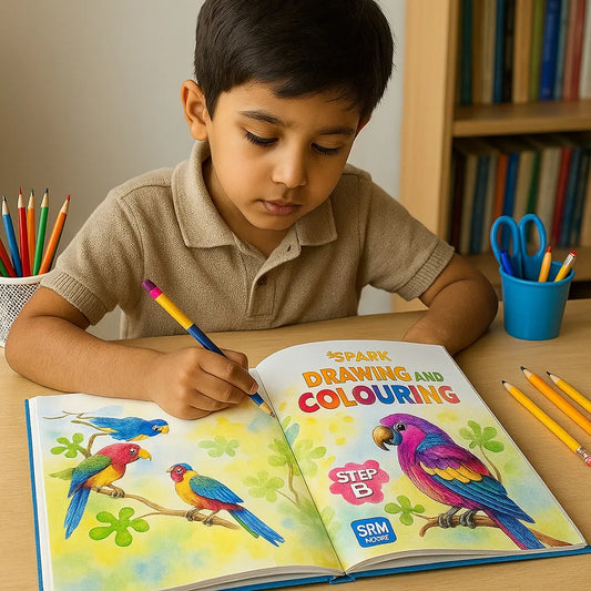 Spark Drawing and Colouring Book – Step B (For Kids 3+ Years)