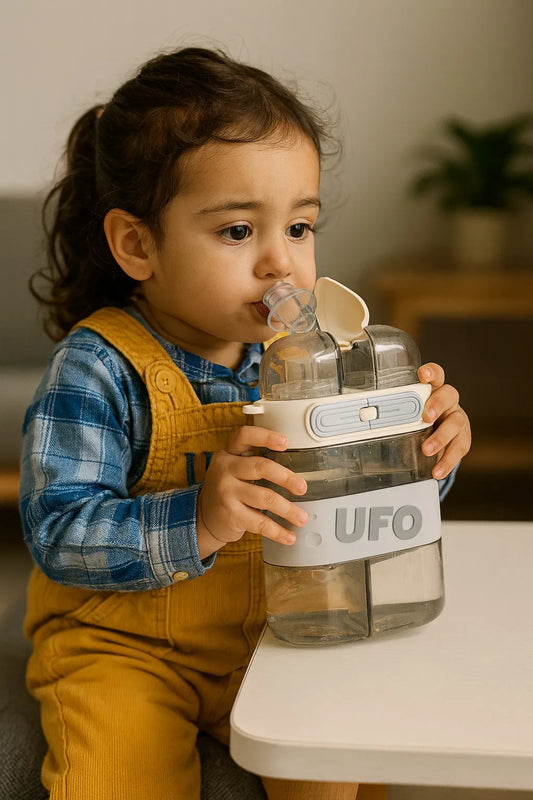 UFO Dual Compartment Water Bottle – 2-in-1 Kids School & Travel Bottle (Leakproof | BPA-Free)