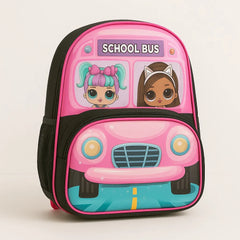 School Bus Cartoon Kids Backpack – Lightweight & Stylish Bag for Girls