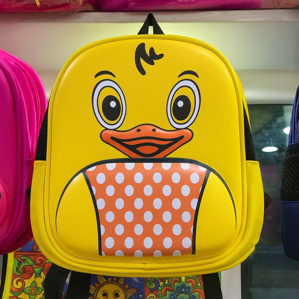 Duck Cartoon School Backpack – Cute Yellow Kids School Bag for Nursery & Primary