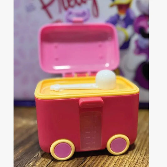 Portable Baby Milk Powder Storage Box with Spoon – Pink | Food Grade Container for Formula & Snacks