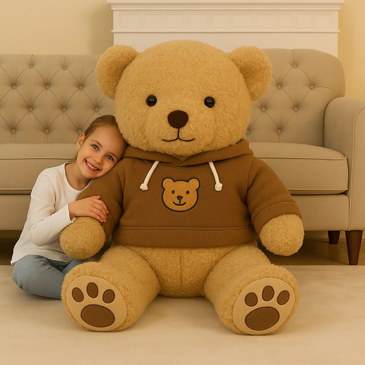 Large Hoodie Teddy Bear Plush Toy – 40 to 60 cm Soft Stuffed Gift