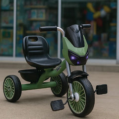 Kids Pedal Tricycle – Sporty Ride-On Bike Style with Wide Wheels & Comfortable Seat (Green & Black)