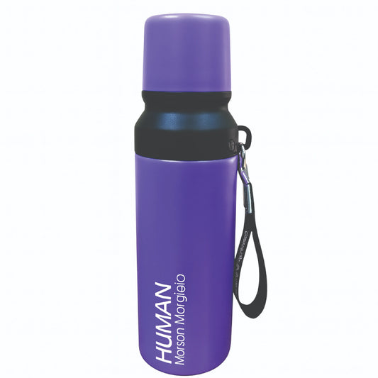Premium Vacuum Flask Bottle – Hot &  Cold Stainless Steel Thermos with Travel Strap (Purple, Black, Blue)