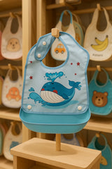Baby bib with whale design 