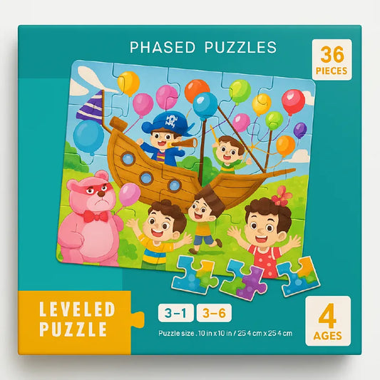 36 Pcs Jigsaw Puzzle for Kids – Educational Cartoon Puzzle Game (Ages 3+)