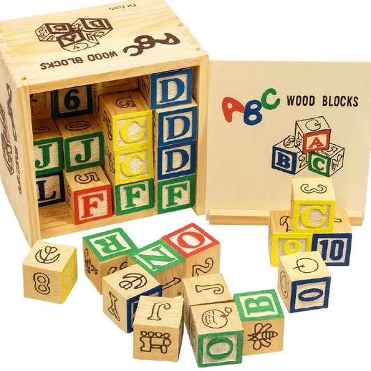 Wooden ABC Blocks for Kids – Alphabet, Numbers & Learning Educational Toy