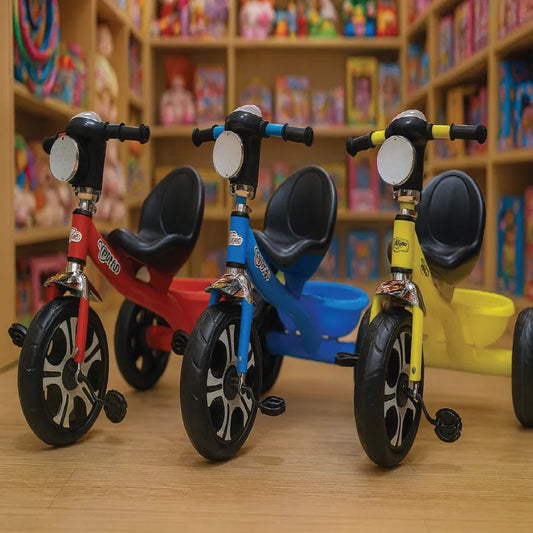 Dolphin Kids Tricycle – Strong & Stylish Ride for Toddlers (Red | Blue | Yellow)