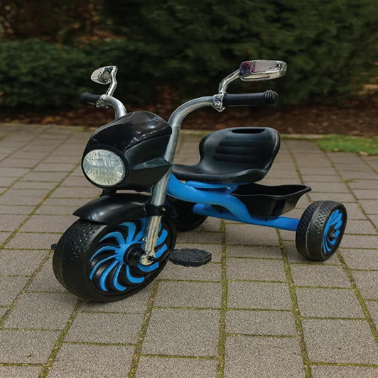Harley-Style Tricycle for Kids – Sturdy & Stylish Ride (Black & Blue)