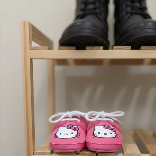 Adorable Cartoon Character Kids Sneakers  Red & Brown