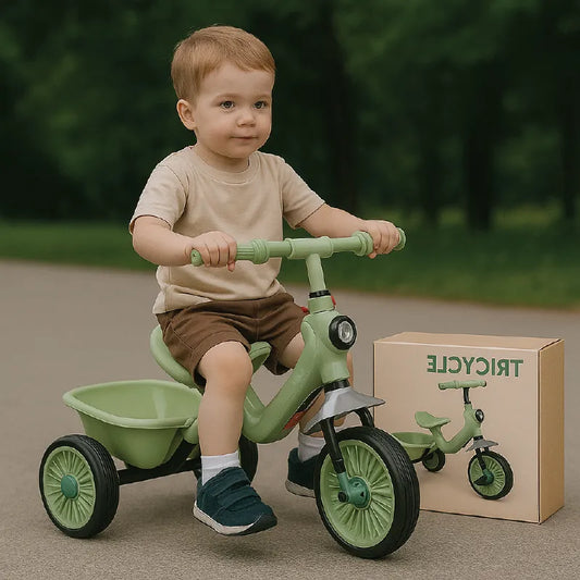 Classic Kids Tricycle with Rear Basket – Durable & Comfortable Ride for Toddlers