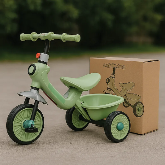 Classic Kids Tricycle with Rear Basket – Durable & Comfortable Ride for Toddlers