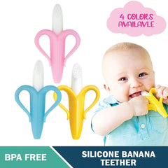 Hada Bear Banana Silicone Teether – BPA-Free Soothing Toy for Babies (3M+)