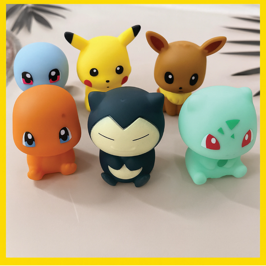 Set of 6 Cute Cartoon Character Toys – Soft Collectible Figures for Kids