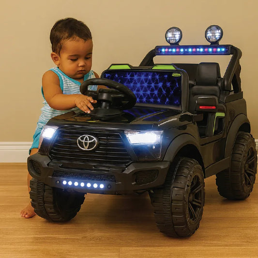 Kids Toyota Prado Electric Ride-On Car – 12V Battery Powered with Remote, Music & LED Lights