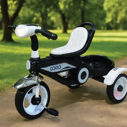 Coco Luxury Tricycle with LED Wheels & Rear Storage Basket