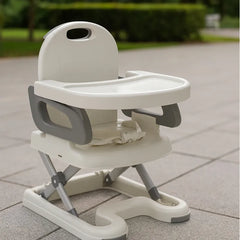 Booster to Toddler Seat  Adjustable Baby Feeding Chair with Tray & Safety Belt