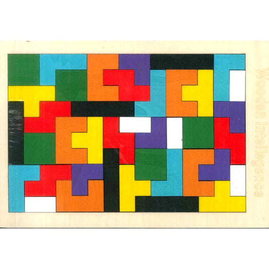 Wooden Intelligence Puzzle – Tetris Style Brain Teaser Game for Kids