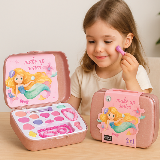 2-in-1 Princess Makeup Series Play Set for Girls – Pretend Beauty Kit with Accessories (Safe & Non-Toxic)