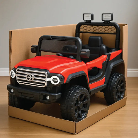 Kids Toyota Jeep Style Electric Ride-On Car – 12V Battery Powered with Remote, LED Lights & Music