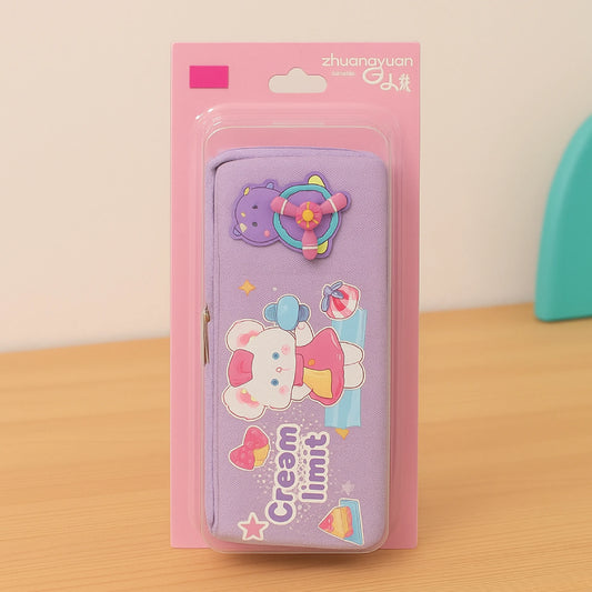 Cute Cartoon Pencil Case for Kids – Zipper Pouch Stationery Organizer