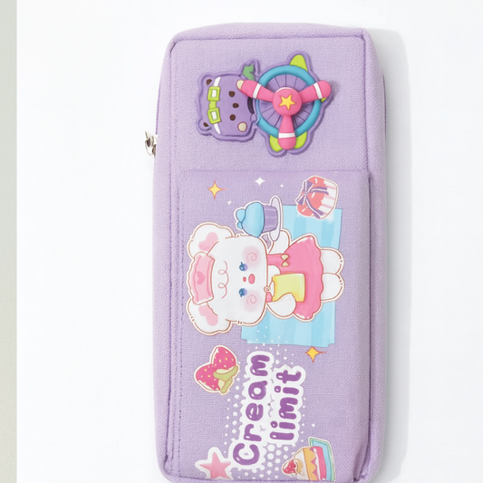 Cute Cartoon Pencil Case for Kids – Zipper Pouch Stationery Organizer