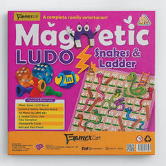 2 in 1 Magnetic Ludo and Snakes &amp; Ladder Board Game – Family Fun Set with Coins & Dice