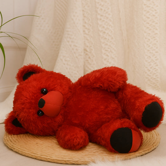 Red Teddy Bear Plush Toy with Black Accents (40–60 cm) – Soft Stuffed Gift