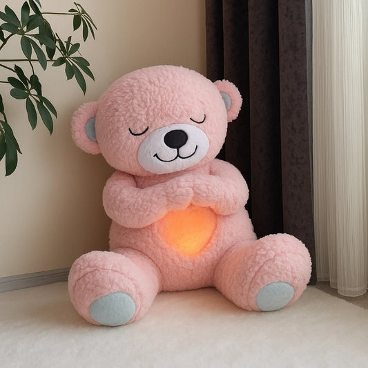 Pink Teddy Bear with Glowing Heart (80–100 cm) – Light-Up Plush Toy