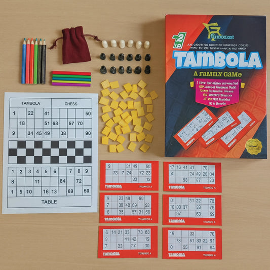 Tambola & Chess Combo – Family Board Game Set with Tickets, Coins, and Accessories