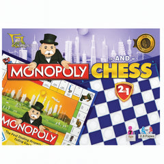 2-in-1 Monopoly and Chess Board Game – Family Entertainment & Learning Set