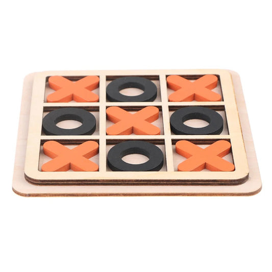 Wooden Tic Tac Toe Game – Classic XO Puzzle Board for Kids & Family